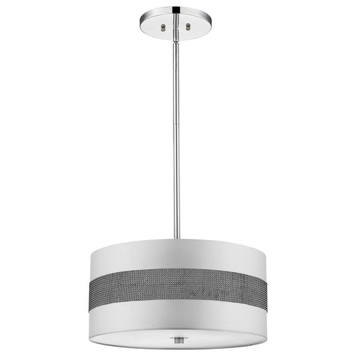 Harmony 3-Light Metallic Silver Pendant With Crystal Studded Platinum